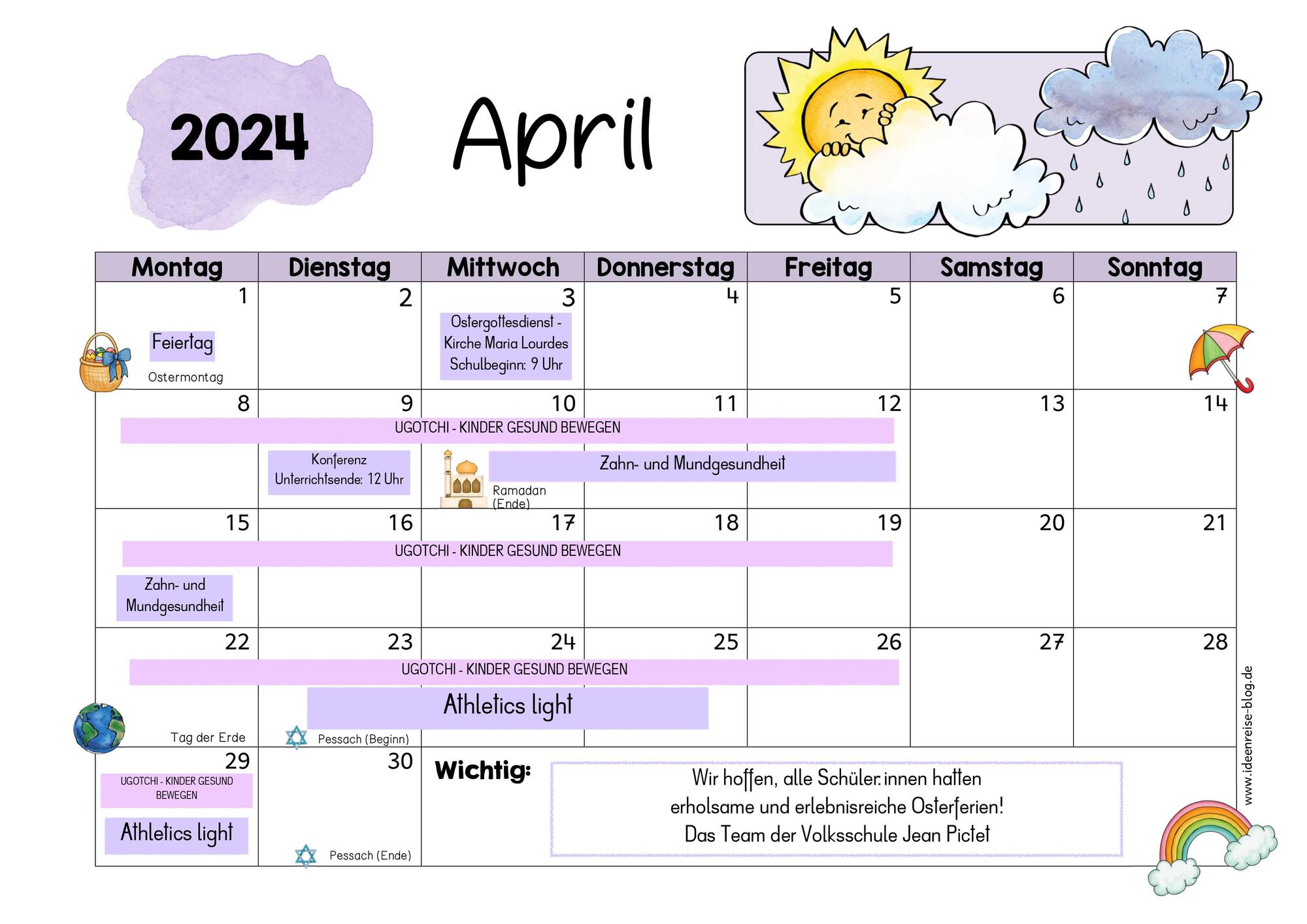 April-Kalender